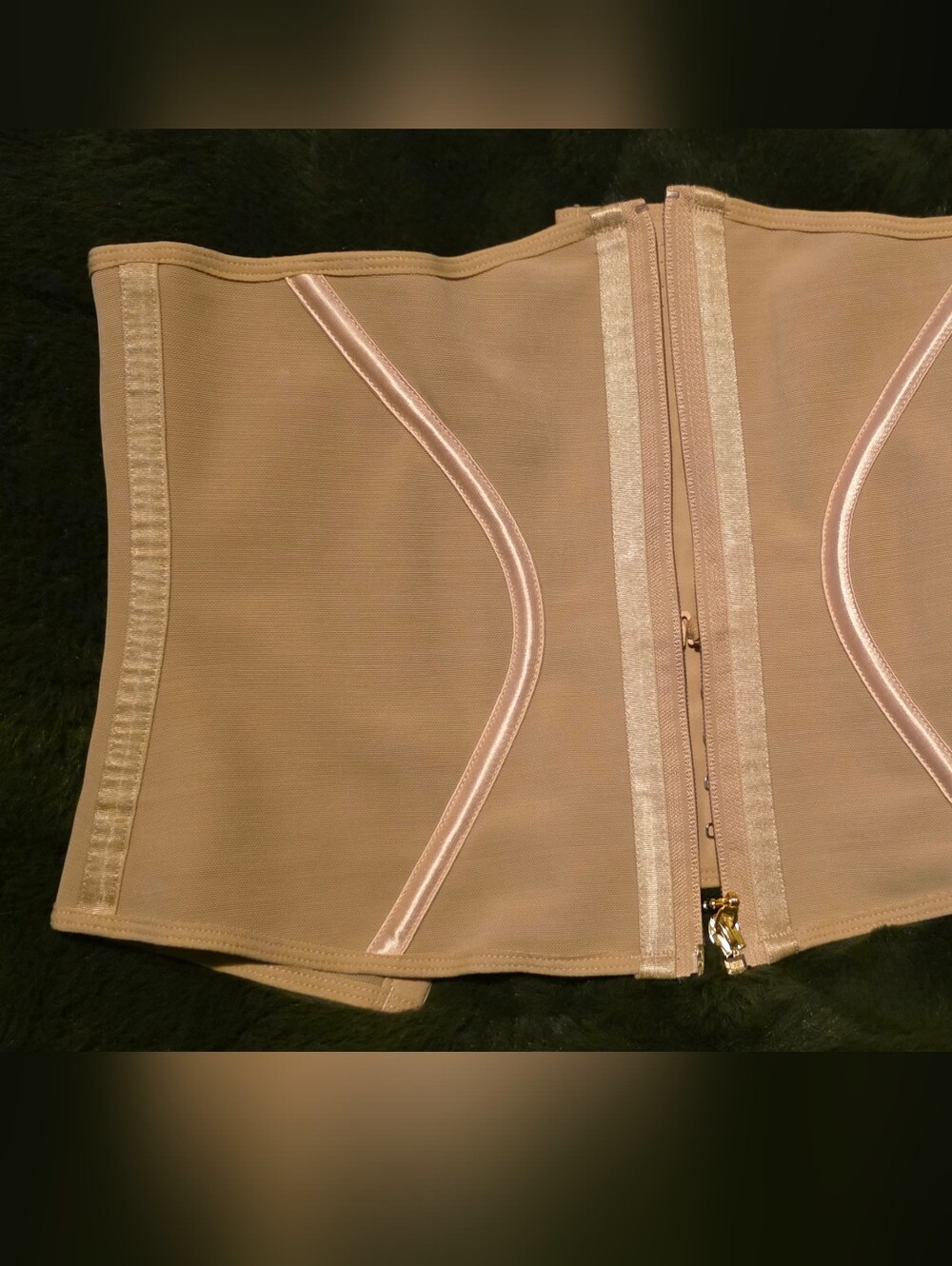 Nude/Taupe Short Torso Waist Trainer with Front Zipper